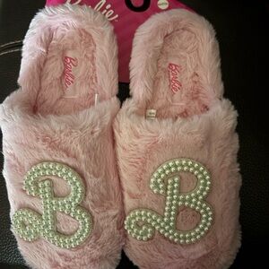 Mattel Barbie Pink Fuzzy Slippers